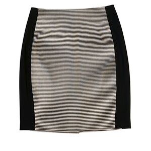 WHBM Houndstooth Pencil Skirt Black Ecru NWT Size 10 White House Black Market